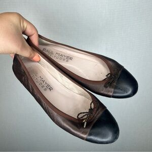Paul Mayer | Size 8.5 Black and Brown Loafers with Classic Design Ballet Leather